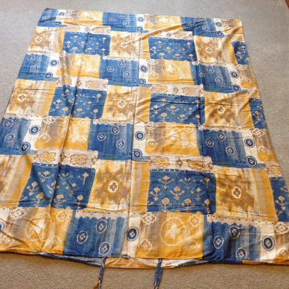 Ikea Twin Size Duvet Cover Brown Blue Bedding 100% Cotton - Picture 2 of 6